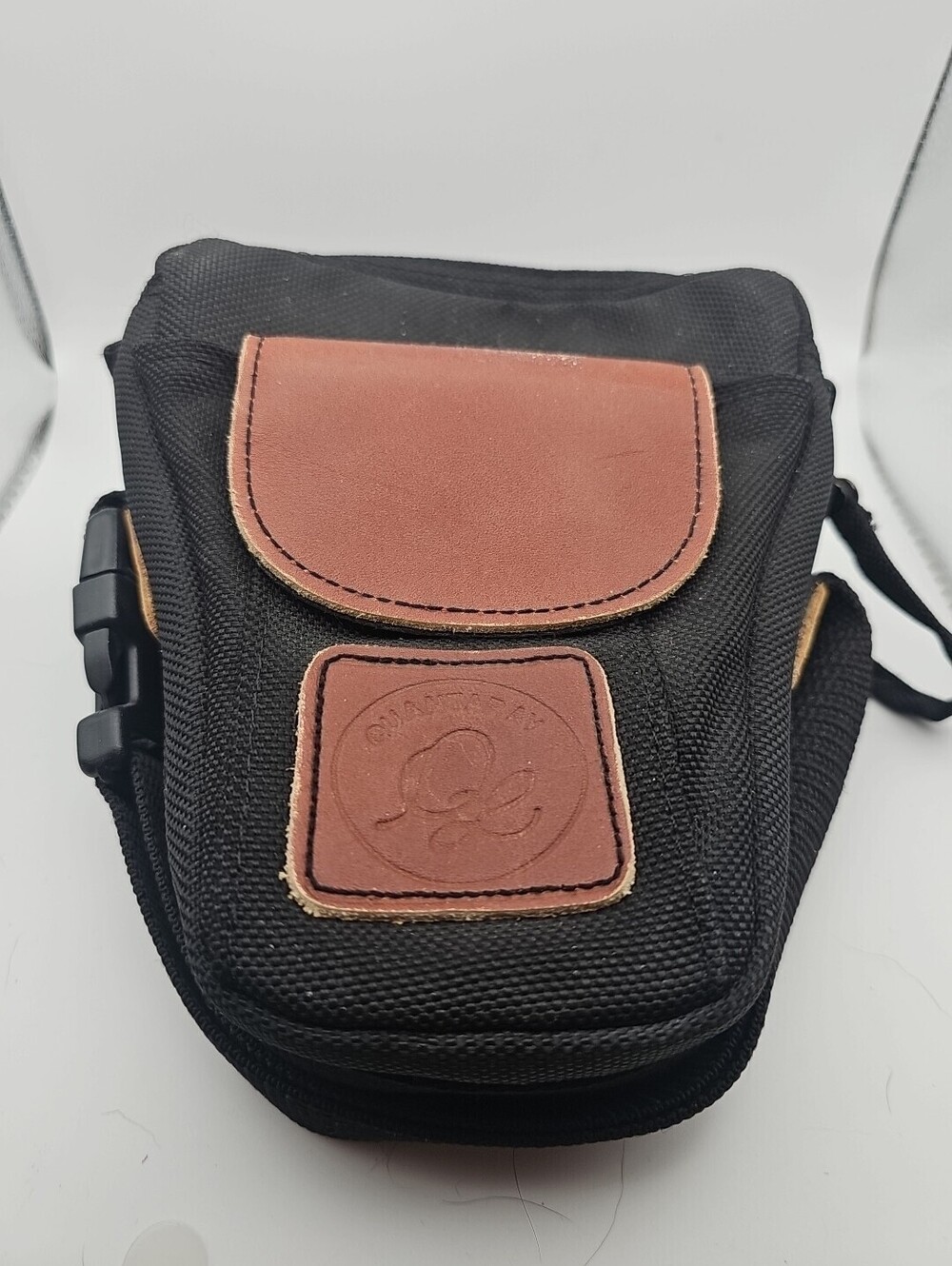 Quantaray Camera Holster Waist Bag w-Shoulder Strap & Belt Loop Black w/ Leather